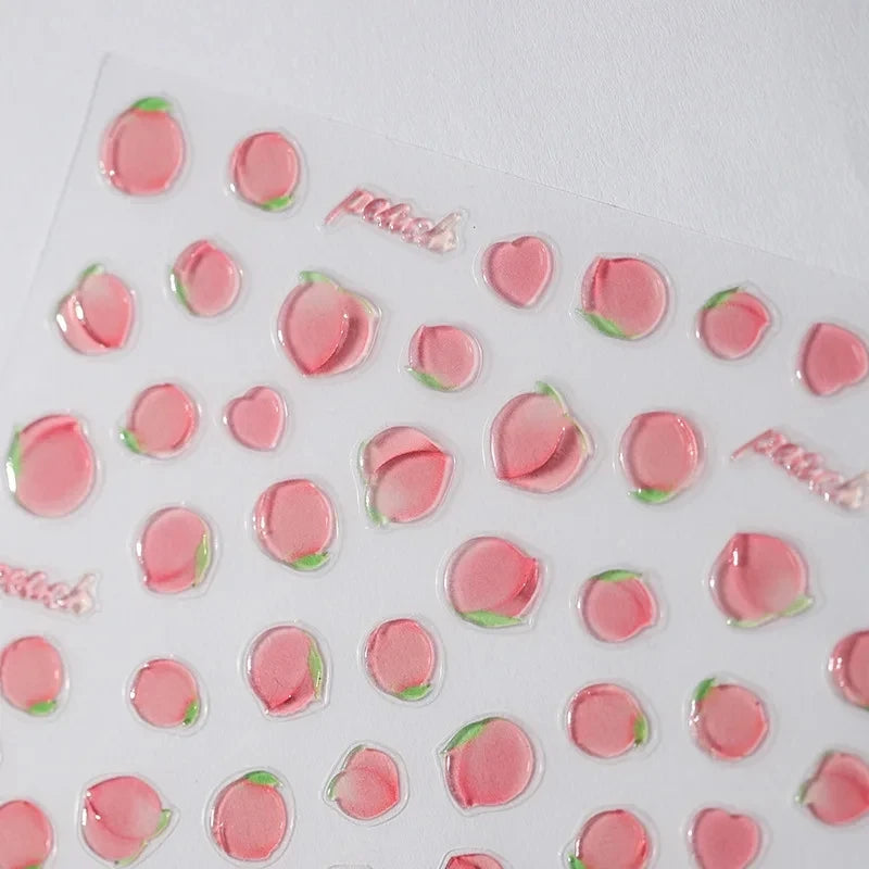 Pink Translucent Peach Jelly Texture 5D Soft Embossed Reliefs Self