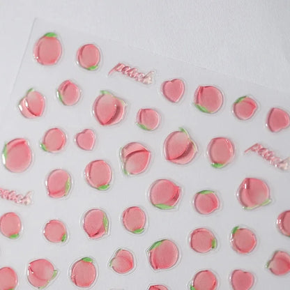 Pink Translucent Peach Jelly Texture 5D Soft Embossed Reliefs Self
