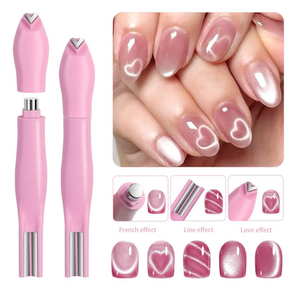3in1 Love Heart Nail Magnet 3D Cat Eye Effect Double Line Moon Snake