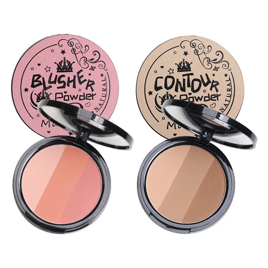 Three-color Blush Palette Delicate Long-lasting Waterproof Non-fading