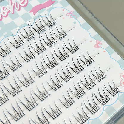 Mixiaohe Glue-Free False Eyelashes 48 Clusters 10-13mm C Curl Beginner