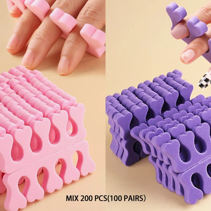 100,200pcs/Pack Nail Art Toe Separators Fingers Foots Sponge Soft UV