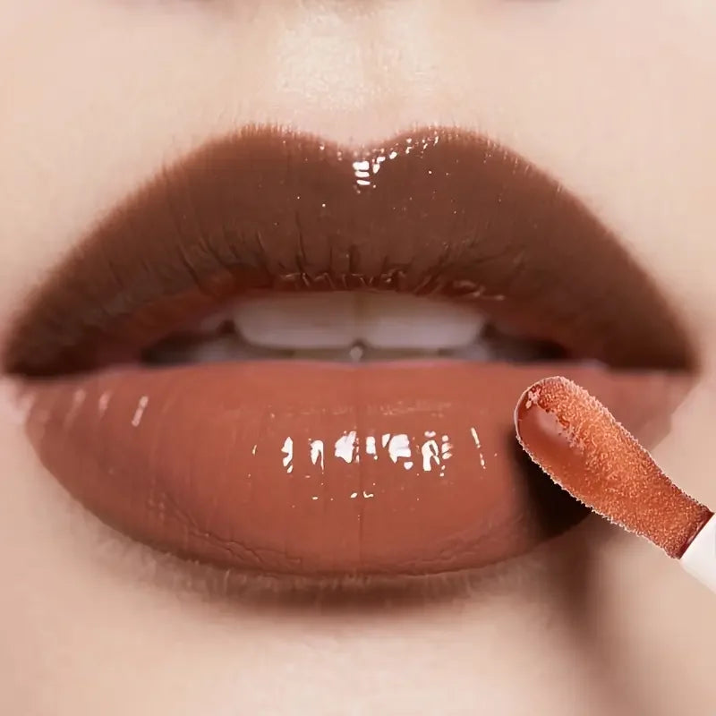 4pcs Dark Brown Lip Kit - Lip Liner + Lip Glaze, Waterproof &