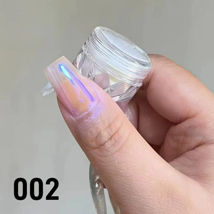 1pc Chrome Nail Powder Ice Transparent Aurora High Gloss Pearl Rainbow