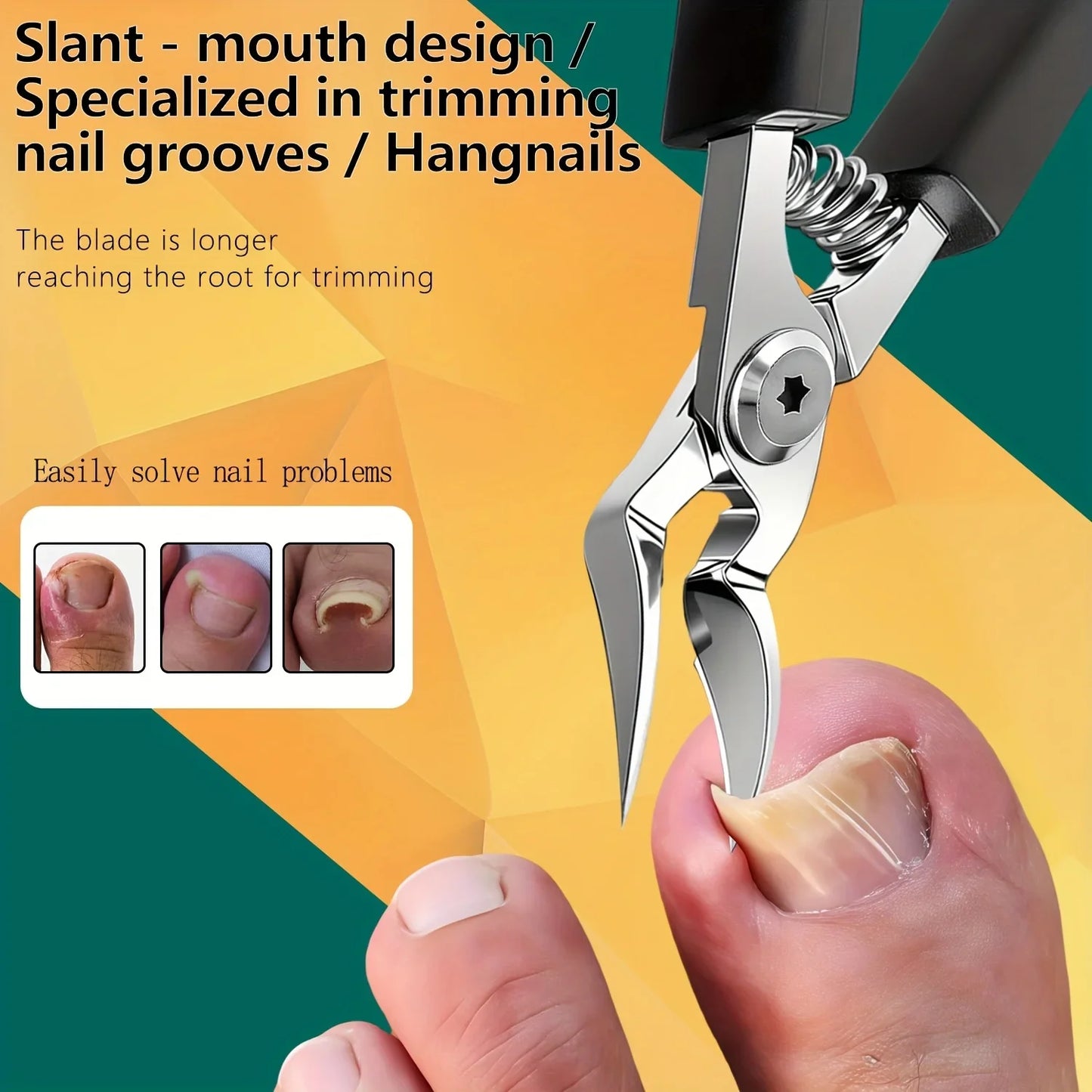 Professional Heavy-Duty Steel Toenail Clipper with Serrated Blade –