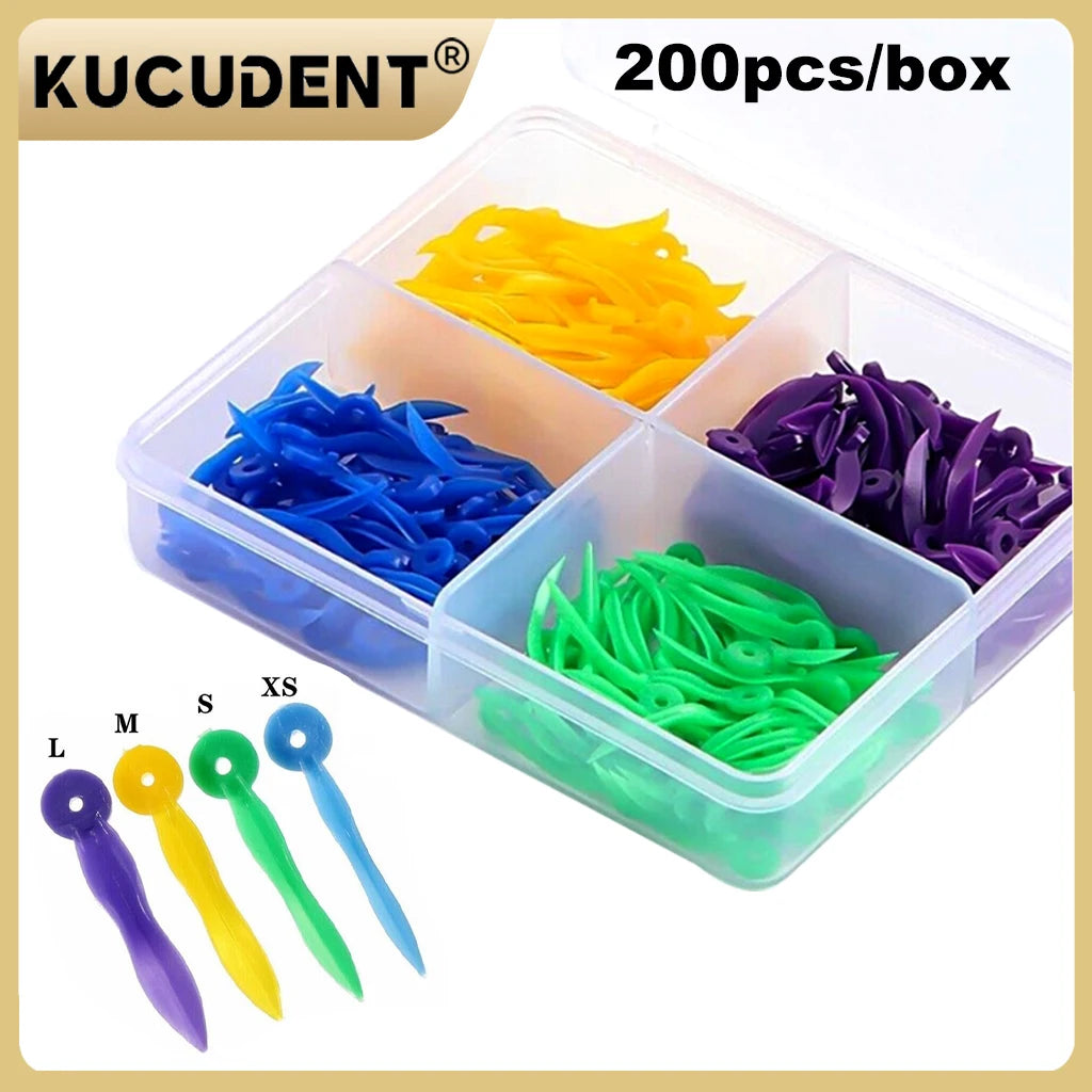 200Pcs/Pack Dental Disposable Tooth Gap Wedges with End Hole 4 Sizes