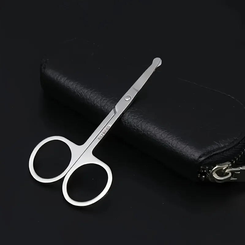 Precision Round Head Trimming Scissors - Nose Hair Grooming Trimming,