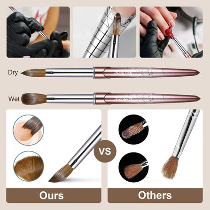 Kolinsky Acrylic Nail Brush Kolinsky Hair Bristles Round Shaped Handle