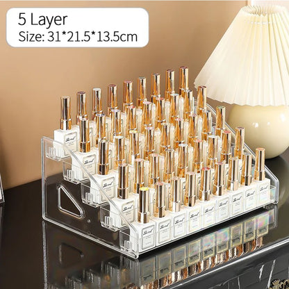 3/4/5/6/7 Layers Acrylic Nail Polish Display Rack Transparent Cosmetic