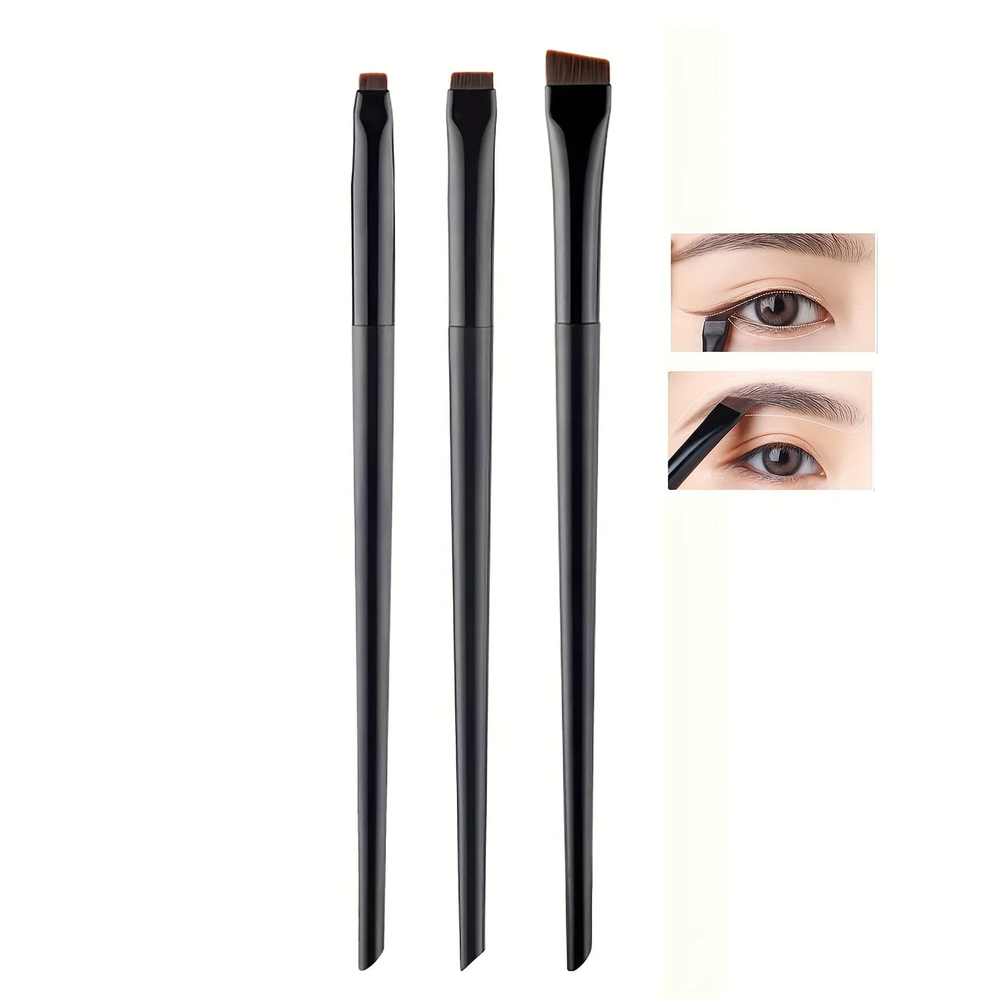 3pcs Makeup Brush Set,Blade eyeliner brush fine oblique head eyebrow