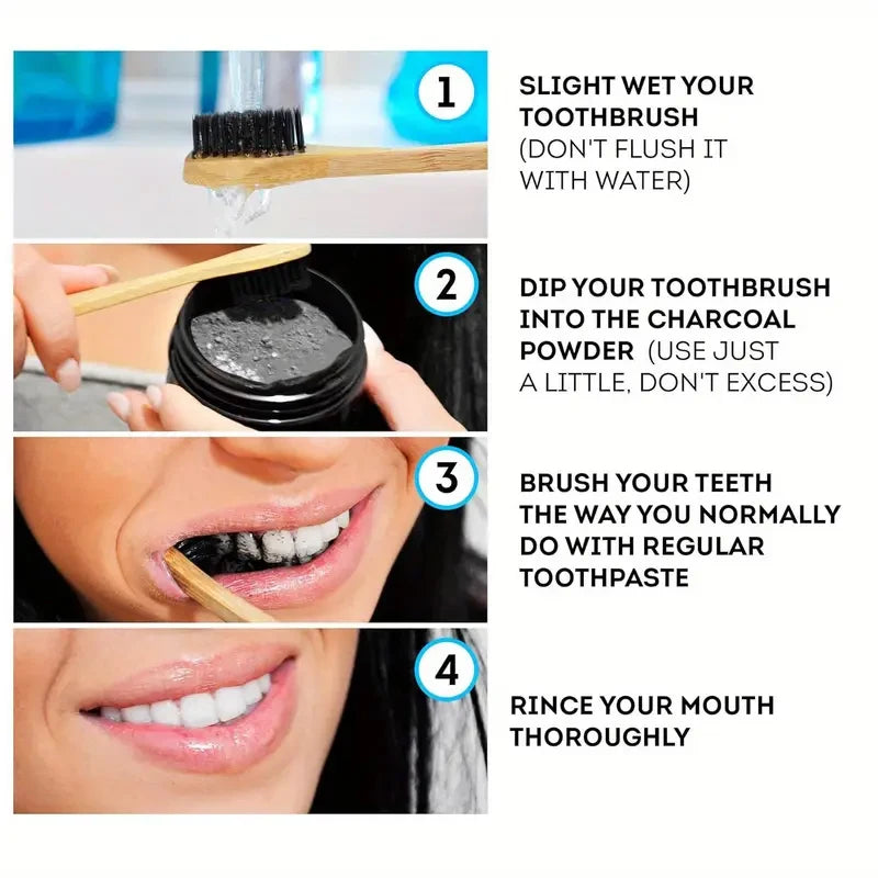 Bamboo Charcoal Teeth Whitening Powder - Natural Whitening and Deep