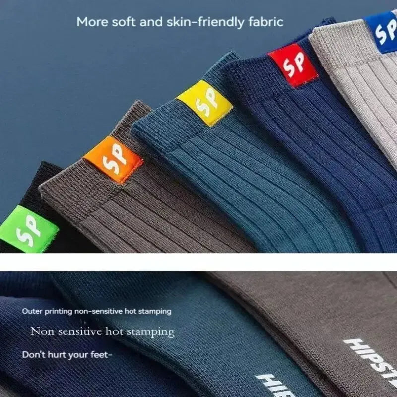 5 Pairs Men's Socks Mid-Calf Socks Warm Socks Long Sweat-Absorbing