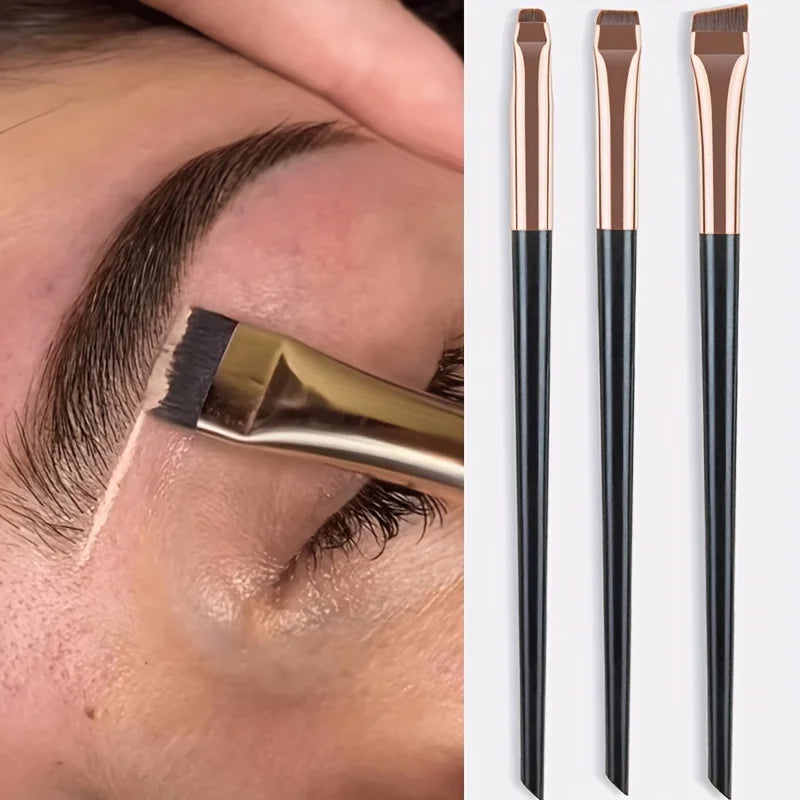 3pcs Makeup Brush Set,Blade eyeliner brush fine oblique head eyebrow