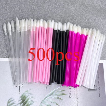 500pcs Lip Brush Disposable Lipstick Brush Eyelash Microbrush Mascara
