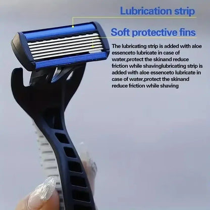 Men's manual razor safety razor 6-layer stainless steel hair removal