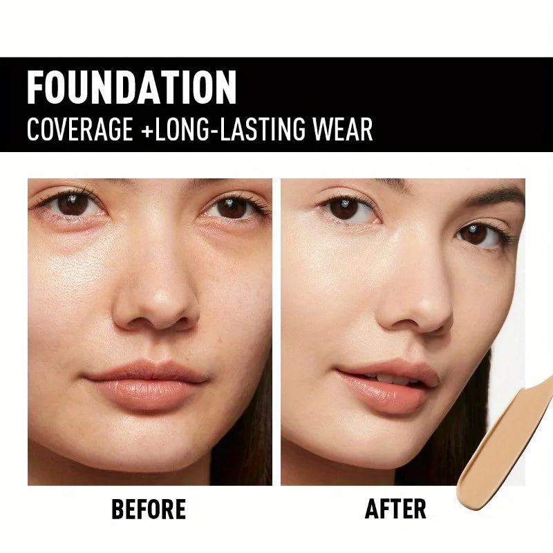 PECOLOVERS Matte Finish Liquid Foundation - Oil-Control, Waterproof,