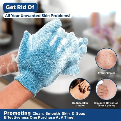 1-10pcs Colourful Exfoliating Gloves, Bath Gloves For Shower, Double