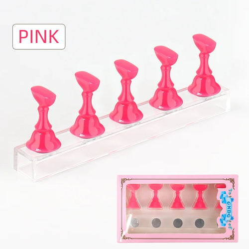 5pcs Chess Magnetic Nail Holder Acrylic Nail Tips Practice Display