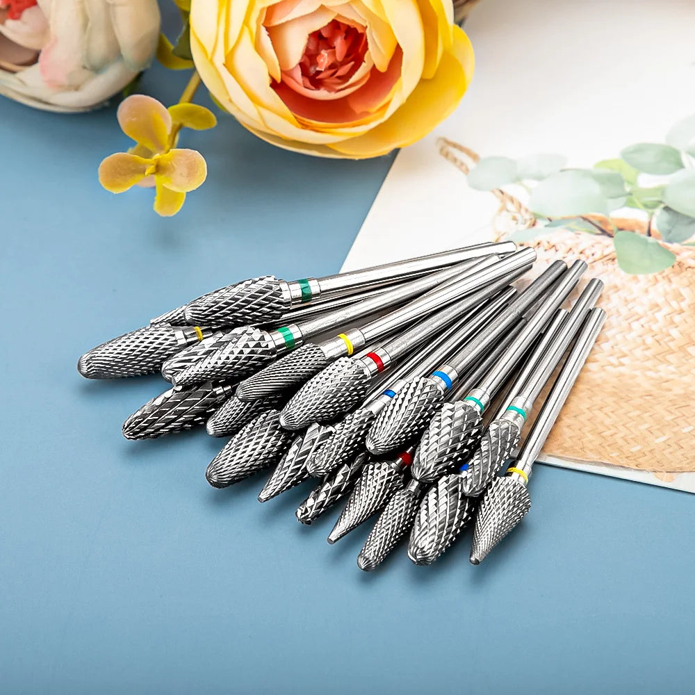 Ceramic Tungsten Carbide Nail Drill Bit Rotate Burr Milling Nail