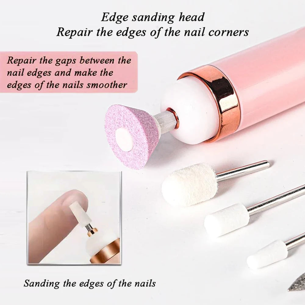 YIKOOLIN Portable Nail File Care Set LED Light Adjustable 4 Speed with