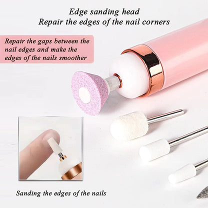 YIKOOLIN Portable Nail File Care Set LED Light Adjustable 4 Speed with