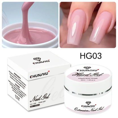 30ML Hard Gel For Nail Extension Milky White Builder Constructor Gel