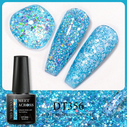 MEET ACROSS 5ml Pink Dried Flower Gel Nail Polish Natural Flower Fairy