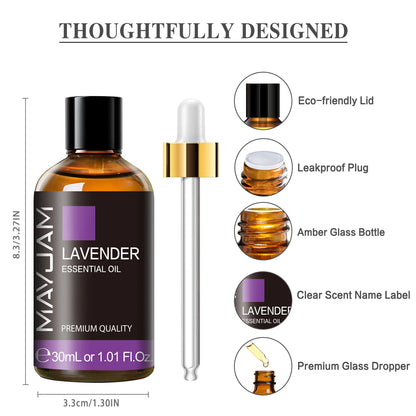 MAYJAM 1PCS 30ML Aromatherapy Essential Oil Lavender Vanilla Jasmine
