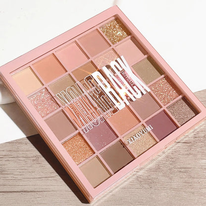 25 Colors Eyeshadow Palette High Gloss Cement Grey Rose Brown Color