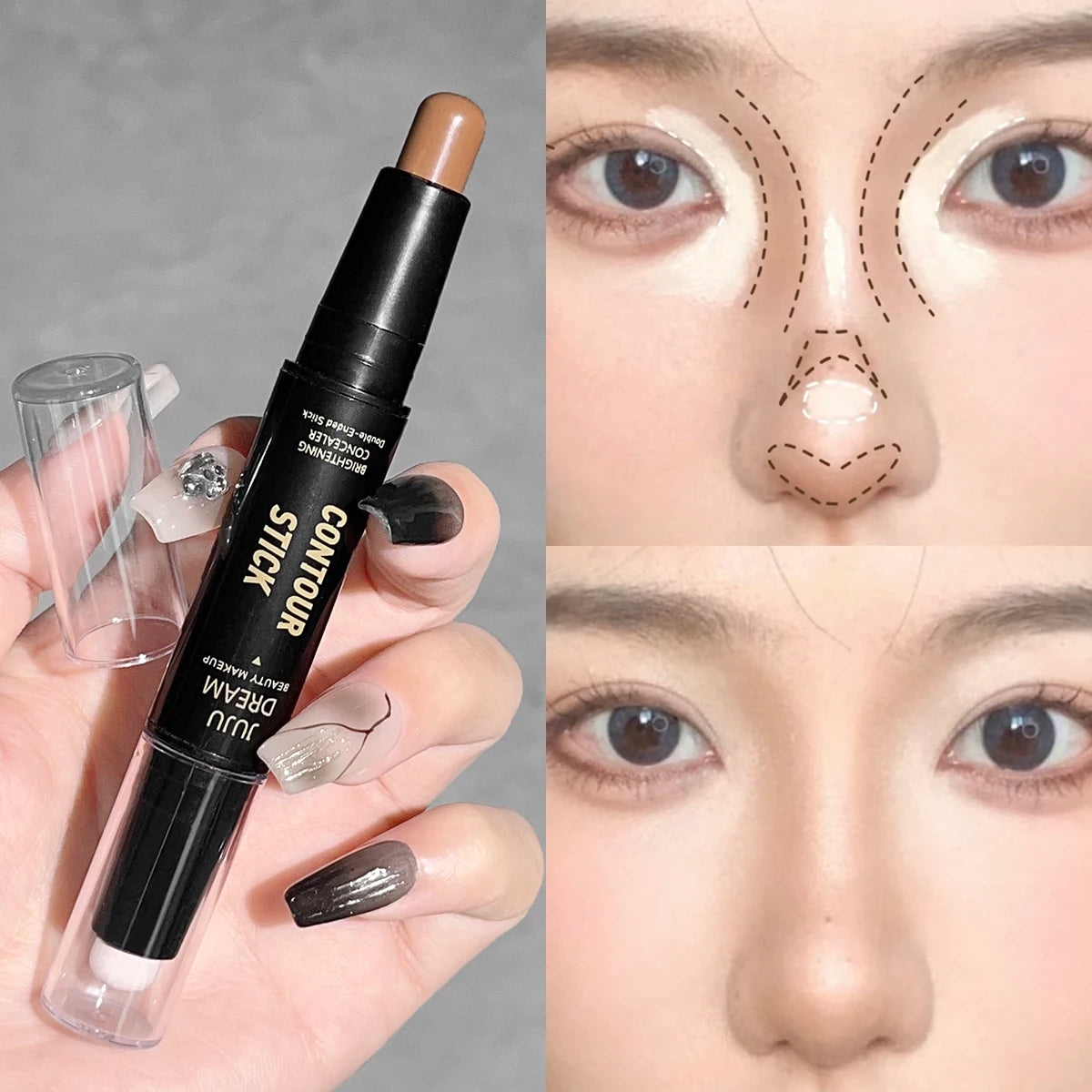 Double-ended dual-purpose high-light trimming stick, three-dimensional