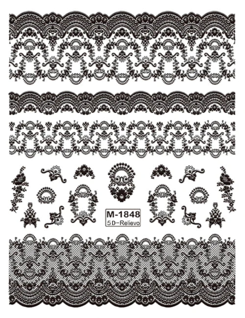 5D Nail Art Stickers Love Hearts Stars French Nail Art Design