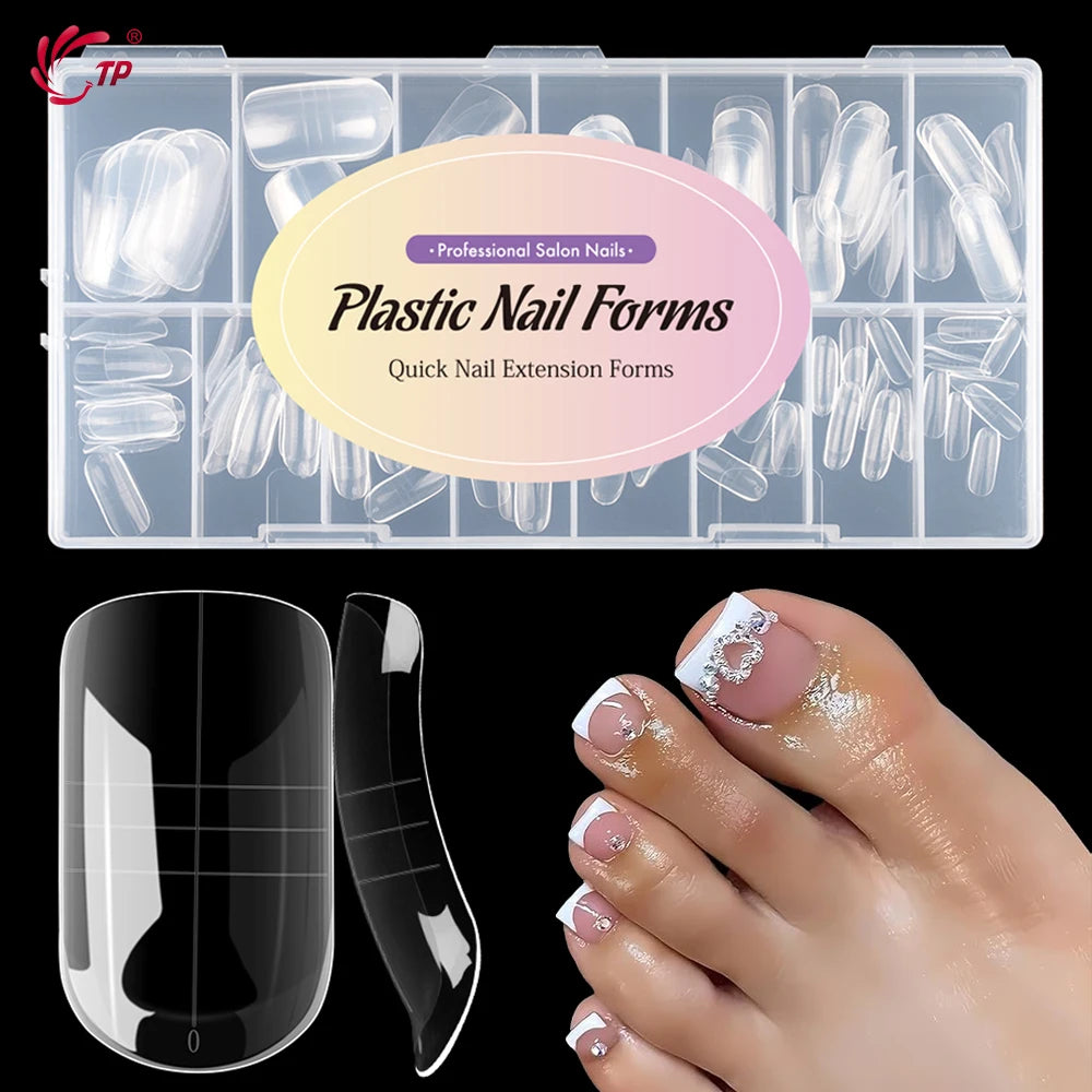 TP 150Pcs Toe Dual Nail Forms for Poly Extension Gel Toenail Dual