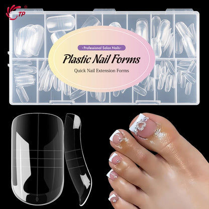 TP 150Pcs Toe Dual Nail Forms for Poly Extension Gel Toenail Dual