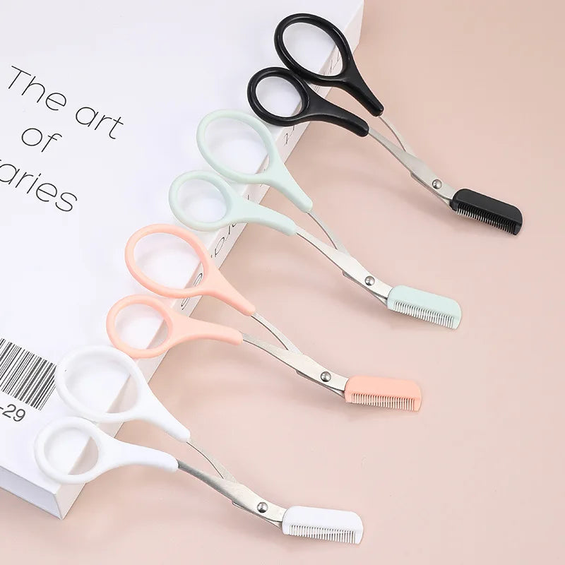 Karsyngirl 1Pcs Safe Eyebrow Trimmer Stainless Steel Eyebrow Scissors