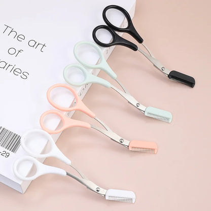 Karsyngirl 1Pcs Safe Eyebrow Trimmer Stainless Steel Eyebrow Scissors