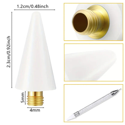 1Pcs Double Head Nail Art Dotting Pen Picking Up Rhinestones Gems Wax