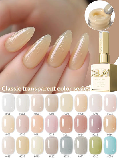 24Pcs 15ML Ice-through Color Gel Nail Polish Semi Permanent Nail Art