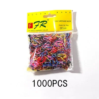 1000Pcs/Pack Colorful Small Disposable Elastic Hair Bands Scrunchie Girls Rubber Band Ponytail Holder Hair Accessories Hair Ties