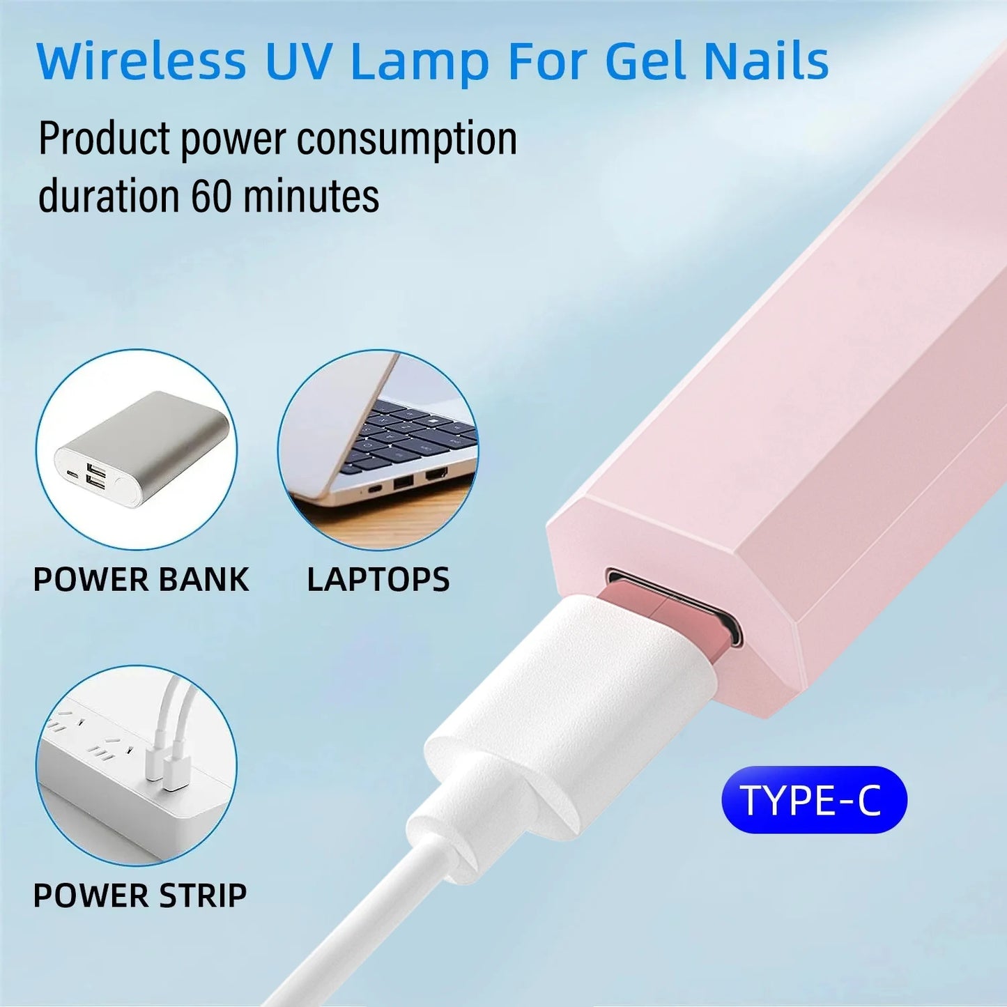 YIKOOLIN Mini UV Light Cure Nails Lamp for Gel Nails LED Nail Lamp for