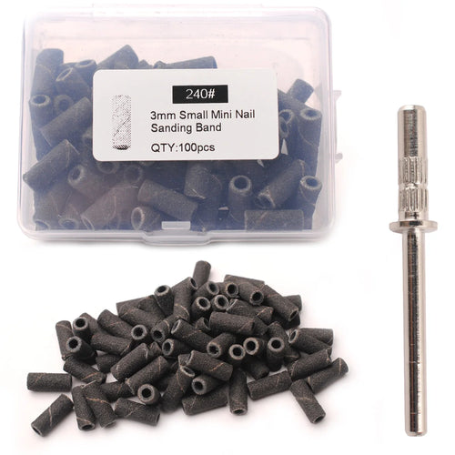 100pcs 3.1mm Mini Sanding Bands Kits Nail Drill Bits Mandrel Sets