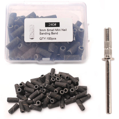 100pcs 3.1mm Mini Sanding Bands Kits Nail Drill Bits Mandrel Sets