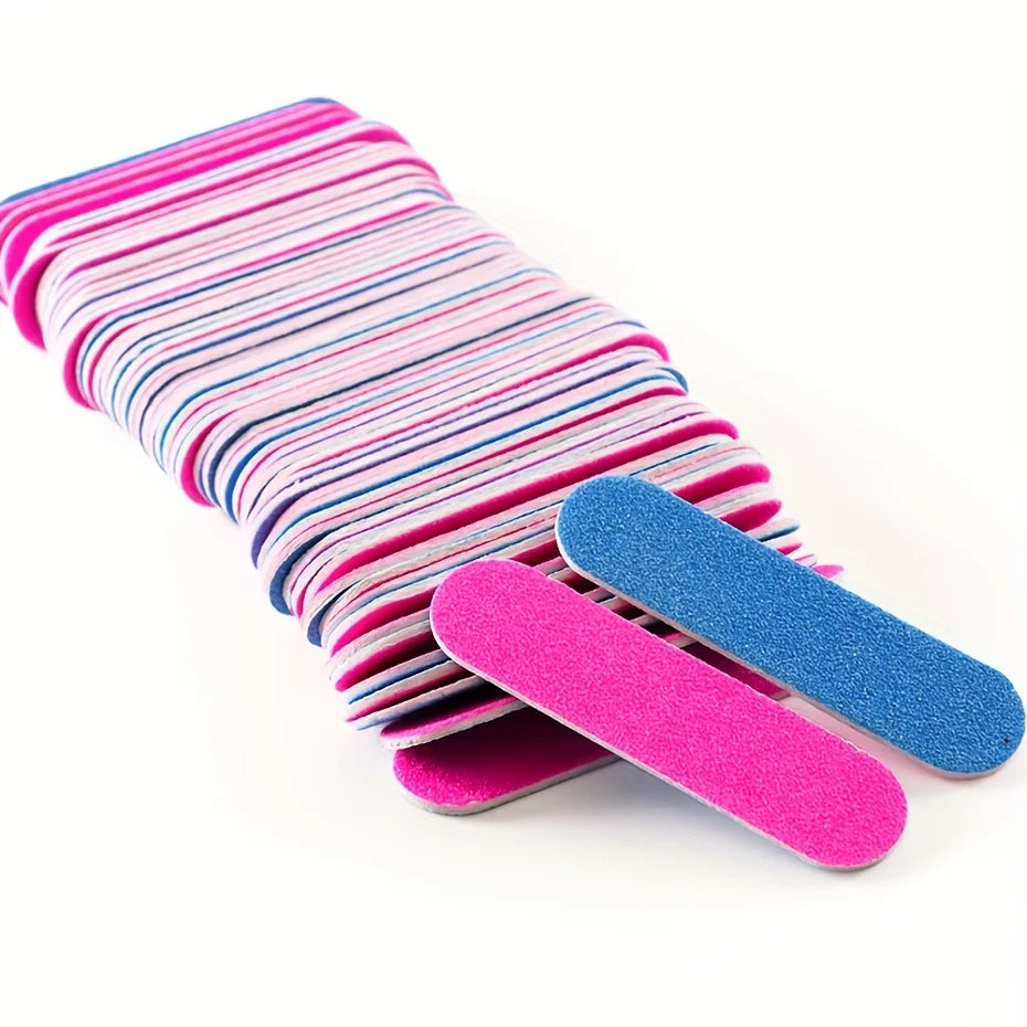 Double Side Nail Files Mini Wood Sanding Buffer Block Set For Gel