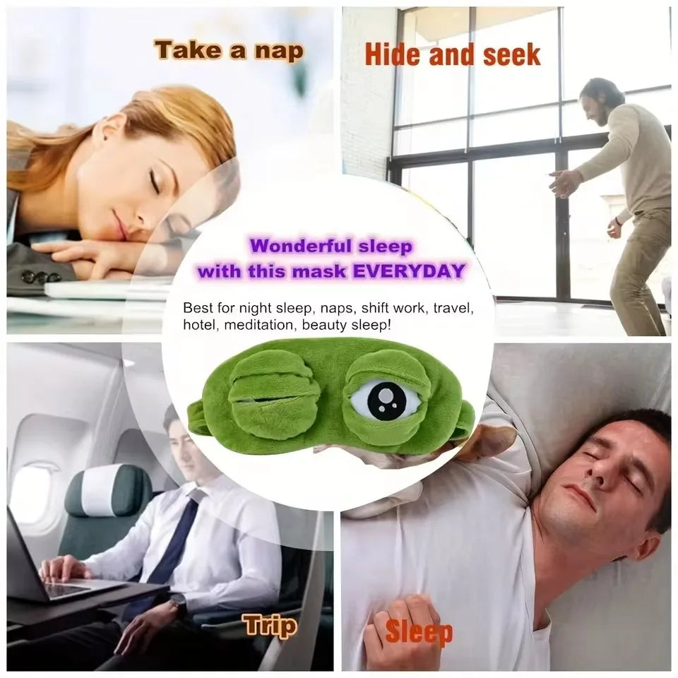3D Frog Sleep Mask Natural Sleeping Eyeshade Women Men Creative