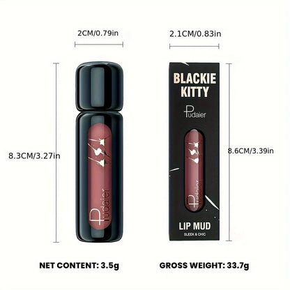 1pc Matte Velvet Lip Gloss, Highly Saturated Liquid Lip Mud, Non-Stick