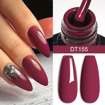 MEET ACROSS 7ml Wine Red Gel Nail Polish Long-Lasting French Style Gel