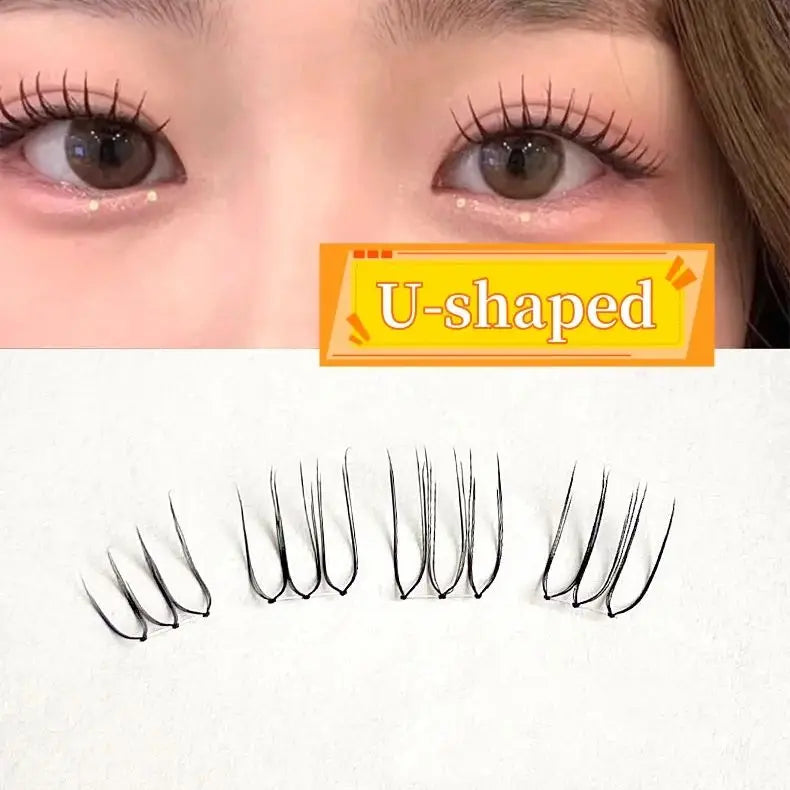 MIAOJIE Lash Clusters 100pcs Hand-Leather U-shaped Female Group False