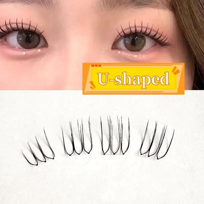 MIAOJIE Lash Clusters 100pcs Hand-Leather U-shaped Female Group False