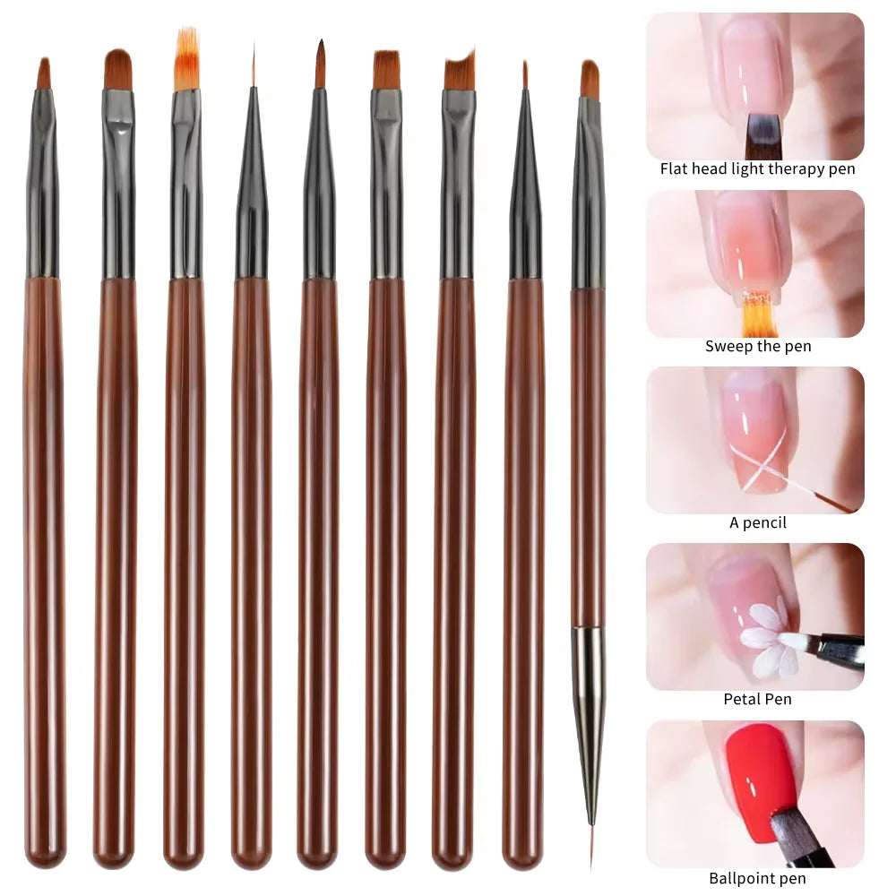 LINMANDA Nail Art Design Pen Painting Tools with Nail Extension Gel