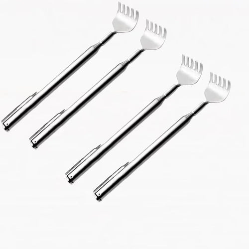 silvery Telescopic Back Scratcher,  Portable Extendable Stainless