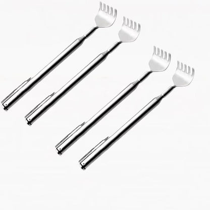 silvery Telescopic Back Scratcher,  Portable Extendable Stainless